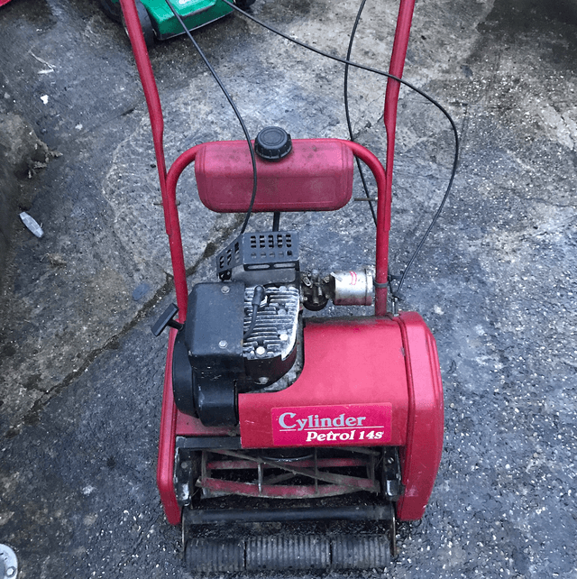Sold - Red Cylinder Petrol Lawnmower- M100