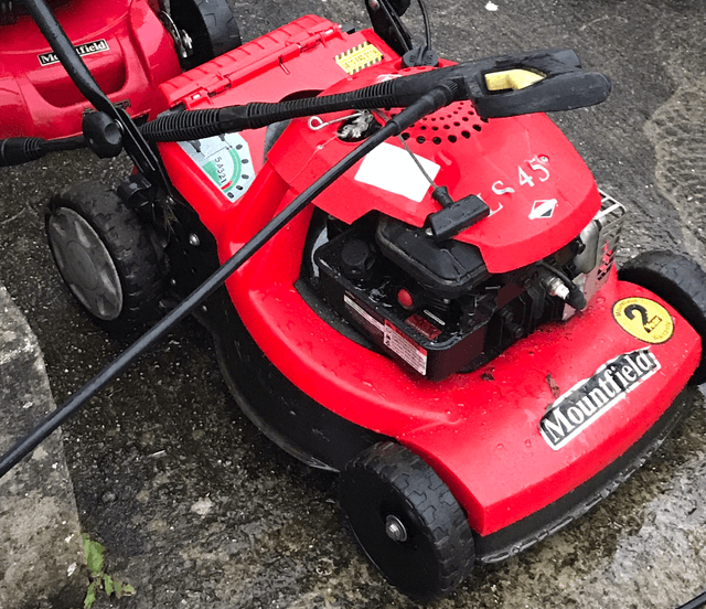 Sold - Orange Mountfield Petrol  Lawnmower - M83