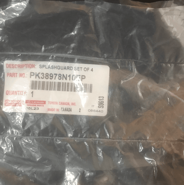 Lexus NX 2021 Splashguard Set of 4 (Genuine) - Part number PK38978N10EP - LE07C - LE07B&amp; D - 3 in stock 